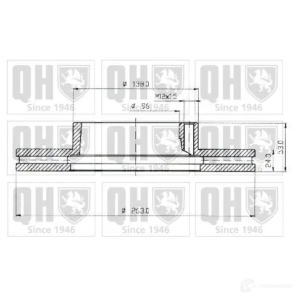 Тормозной диск QUINTON HAZELL 646712 CS6HX bdc4426 BDC4 426P - Изображение 1