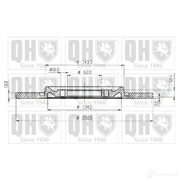 Тормозной диск QUINTON HAZELL 646457 BDC3 738P WNKJF5 bdc3738 - Изображение 1