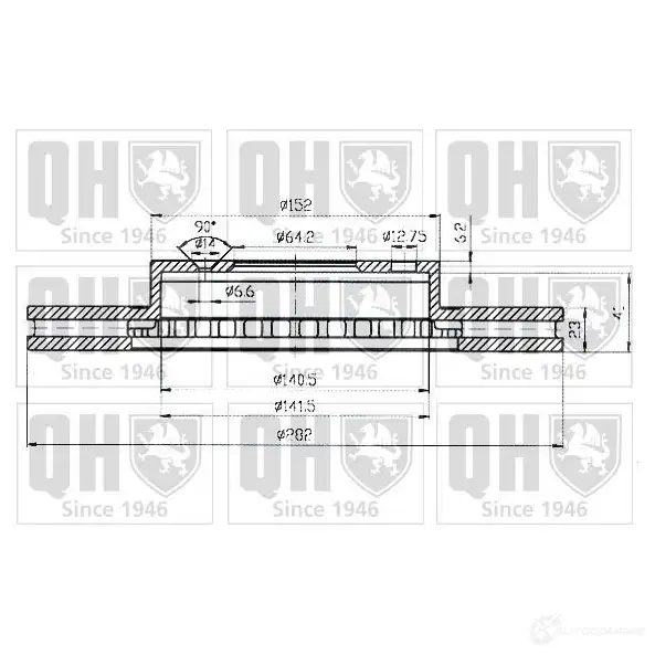 Тормозной диск QUINTON HAZELL BDC 4374P NAOQTOP 646669 bdc4374 - Изображение 1
