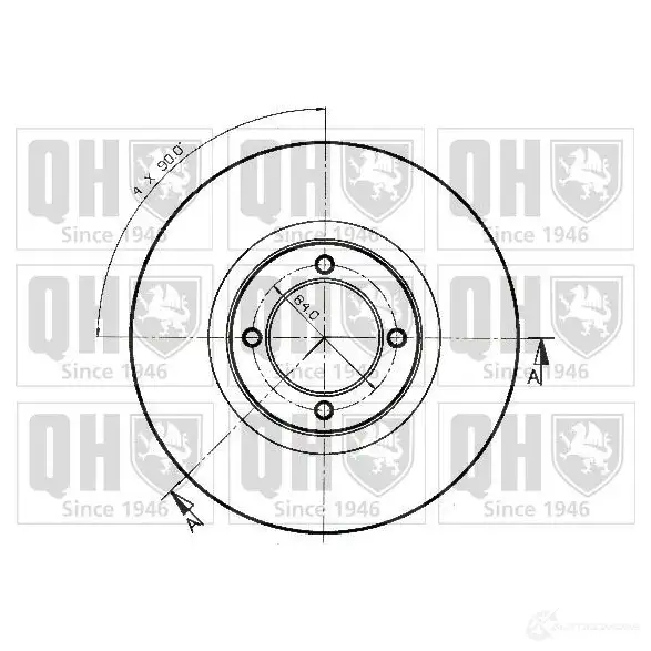 Тормозной диск QUINTON HAZELL BDC333 4P 7465N 646216 bdc3334 изображение 1