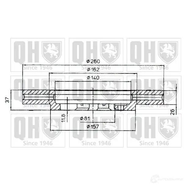 Тормозной диск QUINTON HAZELL FQIN2SZ B DC4247P bdc4247 646609 - Изображение 1