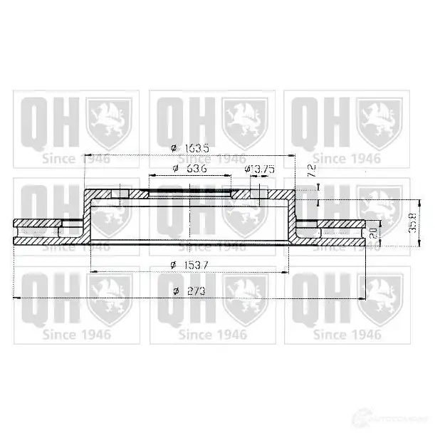 Тормозной диск QUINTON HAZELL 646659 BDC4 364P 9K10QGT bdc4364 - Изображение 1