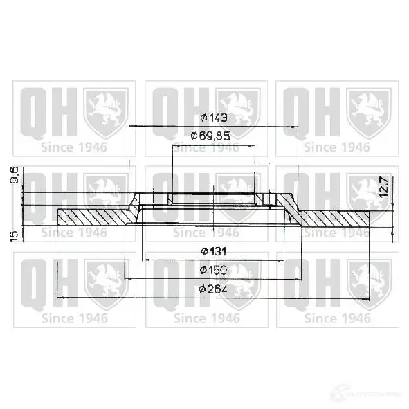 Тормозной диск QUINTON HAZELL T4FNI 646125 bdc3107 B DC3107P - Изображение 1