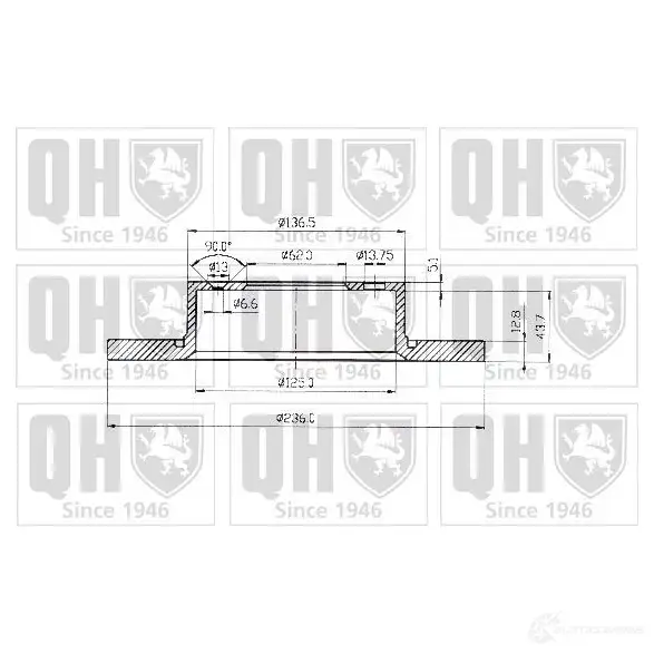 Тормозной диск QUINTON HAZELL 1PA0XTU BD C4410P bdc4410 646700 - Изображение 1