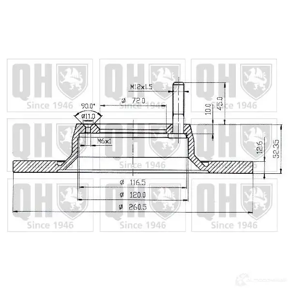 Тормозной диск QUINTON HAZELL bdc3214 OPUV4 646170 BDC321 4P - Изображение 1