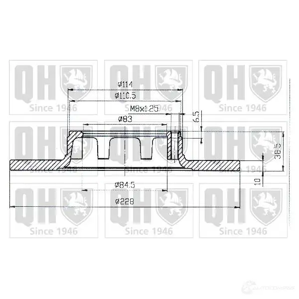 Тормозной диск QUINTON HAZELL BLI5Z bdc1026 646092 BDC10 26P - Изображение 1