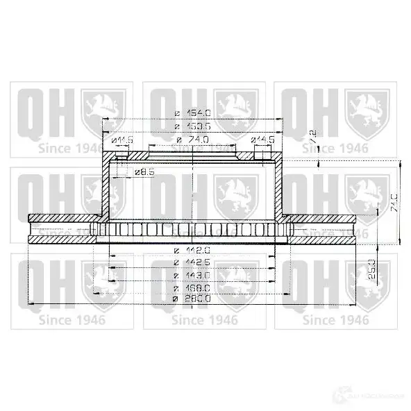 Тормозной диск QUINTON HAZELL bdc3478 BDC347 8P Q2ZM8K 646287 - Изображение 1