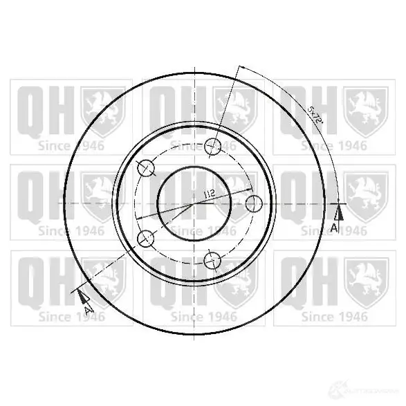 Тормозной диск QUINTON HAZELL 646577 V66D8 bdc3932 BDC 3932P изображение 1