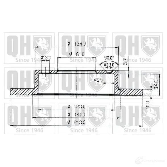 Тормозной диск QUINTON HAZELL BD C3524P U584GO bdc3524 646309 - Изображение 1