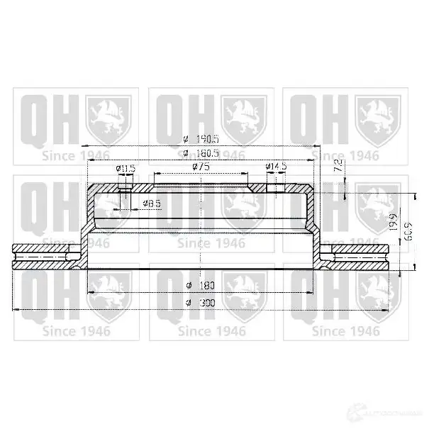 Тормозной диск QUINTON HAZELL CPCVQXW bdc3847 BDC38 47P 646545 - Изображение 1