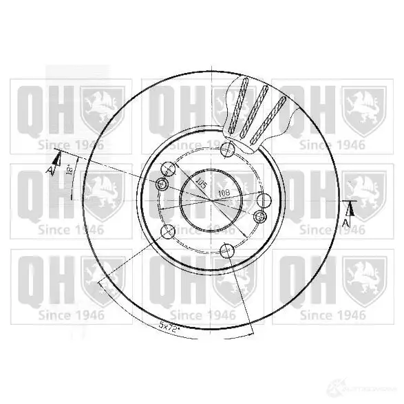 Тормозной диск QUINTON HAZELL V3PQ6ES BDC 4404P 646694 bdc4404 изображение 1