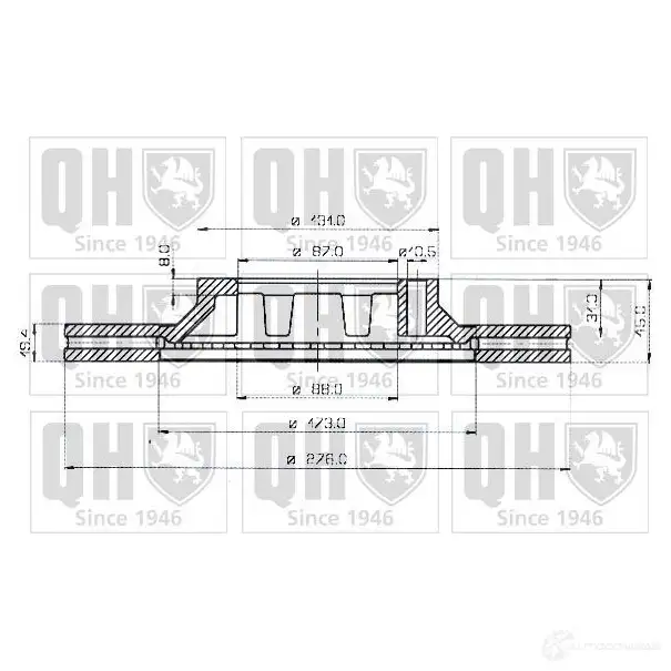 Тормозной диск QUINTON HAZELL bdc3536 646317 8T3DKP BDC 3536P - Изображение 1