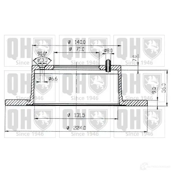 Тормозной диск QUINTON HAZELL BD C3725P 646446 9BMJZ bdc3725 - Изображение 1