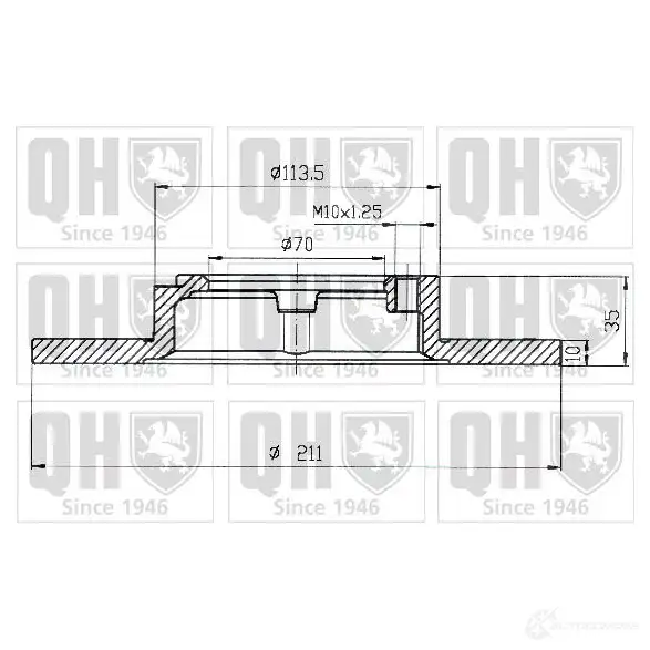 Тормозной диск QUINTON HAZELL B DC3233P bdc3233 1L5EU9 646176 - Изображение 1