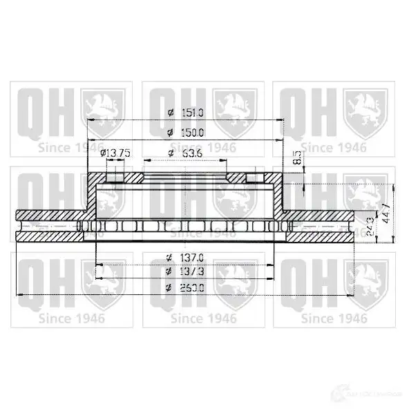 Тормозной диск QUINTON HAZELL 646351 BDC35 82P bdc3582 JOUDB - Изображение 1
