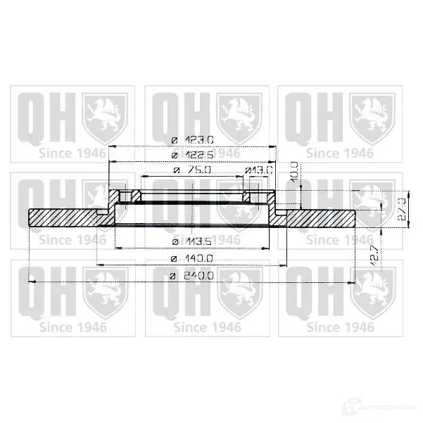 Тормозной диск QUINTON HAZELL B DC3266P HJ3QY7 646191 bdc3266 - Изображение 1