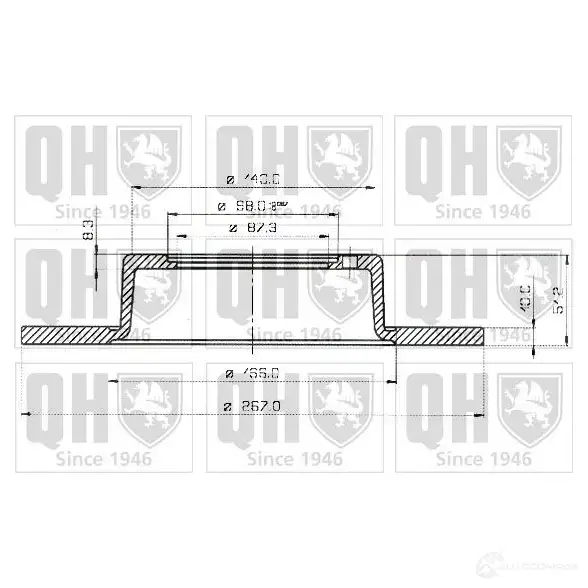 Тормозной диск QUINTON HAZELL bdc1027 FLQ4WQ 646093 B DC1027P - Изображение 1