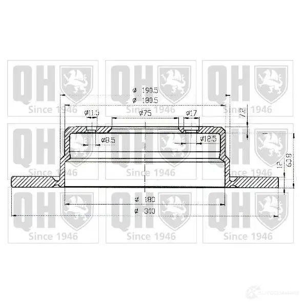 Тормозной диск QUINTON HAZELL BDC 3646P BP9Q4 bdc3646 646394 - Изображение 1