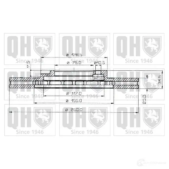 Тормозной диск QUINTON HAZELL 646312 bdc3529 BD C3529P VHMR2 - Изображение 1