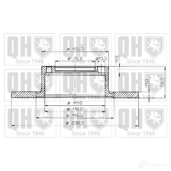 Тормозной диск QUINTON HAZELL BDC31 41P QXK7A 646142 bdc3141 изображение 0