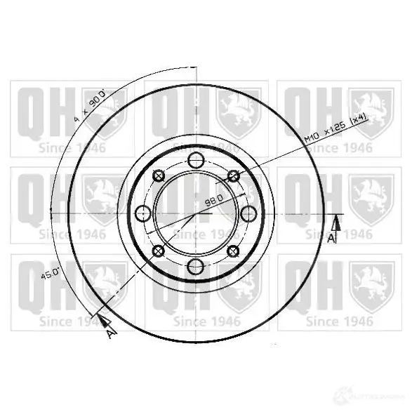 Тормозной диск QUINTON HAZELL BDC31 41P QXK7A 646142 bdc3141 изображение 1