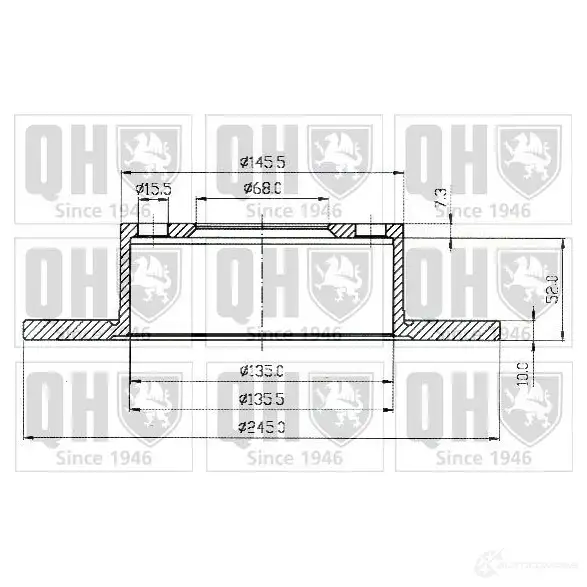 Тормозной диск QUINTON HAZELL bdc3633 HY3MZ0N B DC3633P 646384 - Изображение 1