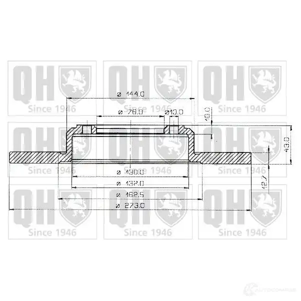 Тормозной диск QUINTON HAZELL BDC1 064P bdc1064 F02V9QX 646109 - Изображение 1