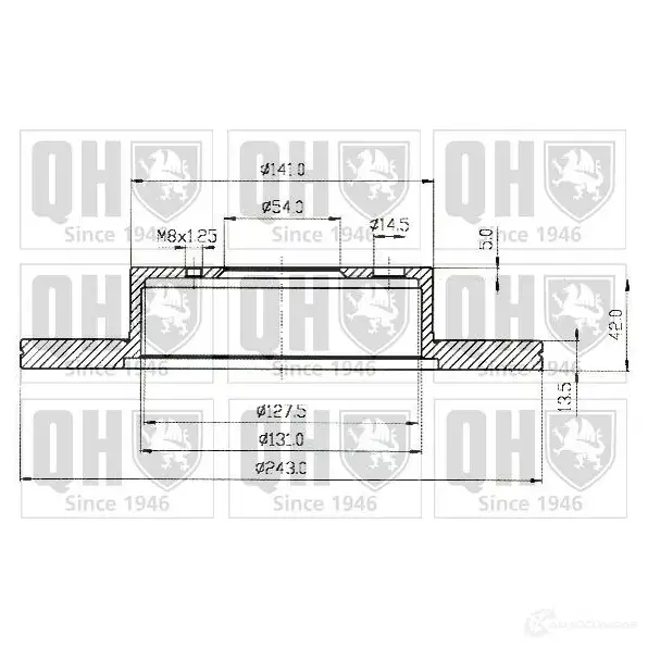 Тормозной диск QUINTON HAZELL bdc3558 646332 BDC3558 P 3BF6D4 - Изображение 1