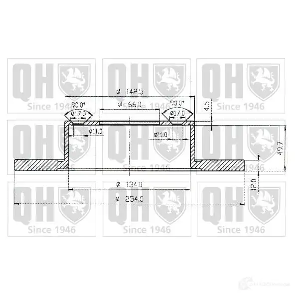 Тормозной диск QUINTON HAZELL 646427 bdc3693 BDC36 93P DJWCG95 - Изображение 1