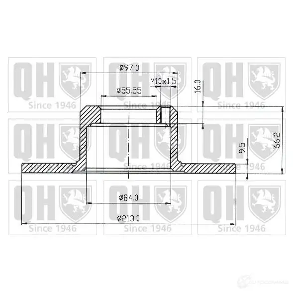 Тормозной диск QUINTON HAZELL 646156 bdc3189 BDC318 9P JDPP7U - Изображение 1