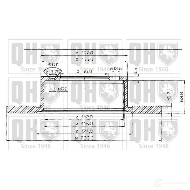 Тормозной диск QUINTON HAZELL bdc3453 BD C3453P 646266 2BOIY3 - Изображение 1