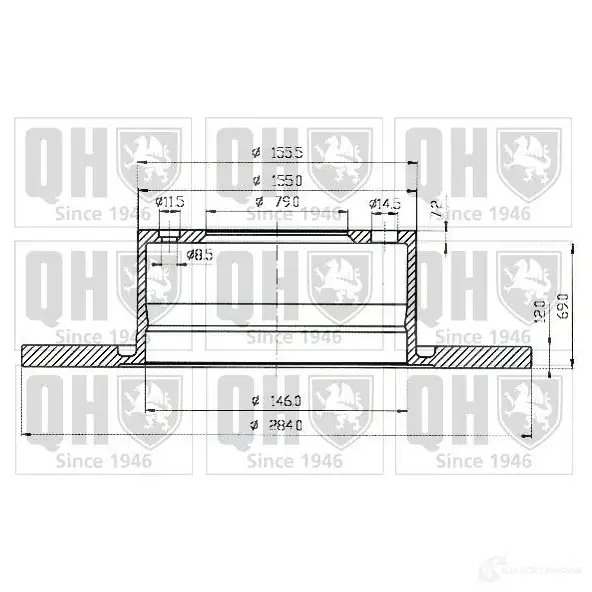 Тормозной диск QUINTON HAZELL FKK6OA 646204 bdc3294 BDC 3294P - Изображение 1