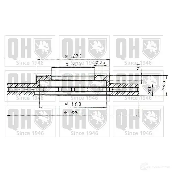 Тормозной диск QUINTON HAZELL bdc3595 646364 S31MPQJ B DC3595P - Изображение 1