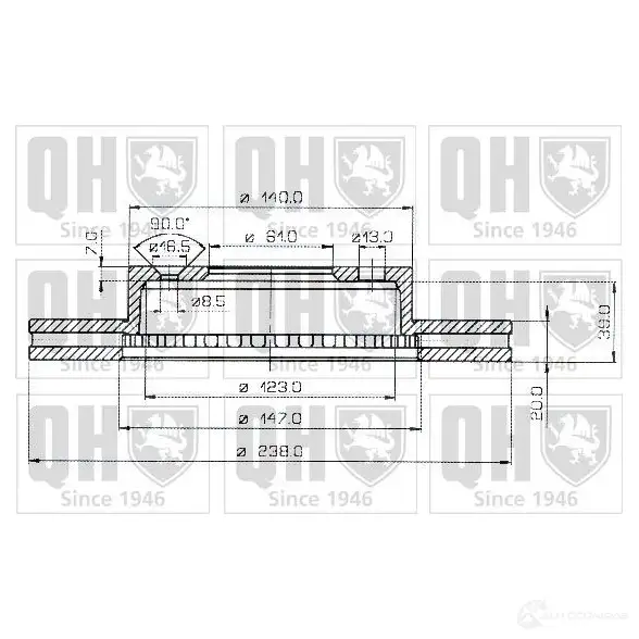 Тормозной диск QUINTON HAZELL B DC3550P bdc3550 646327 NJPH0M - Изображение 1