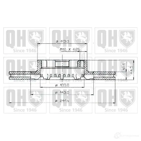 Тормозной диск QUINTON HAZELL bdc3588 Y9I368 BDC35 88P 646357 - Изображение 1