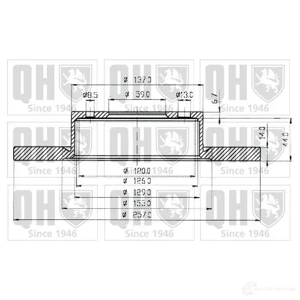 Тормозной диск QUINTON HAZELL BDC377 1P bdc3771 TC6M2 646482 - Изображение 1