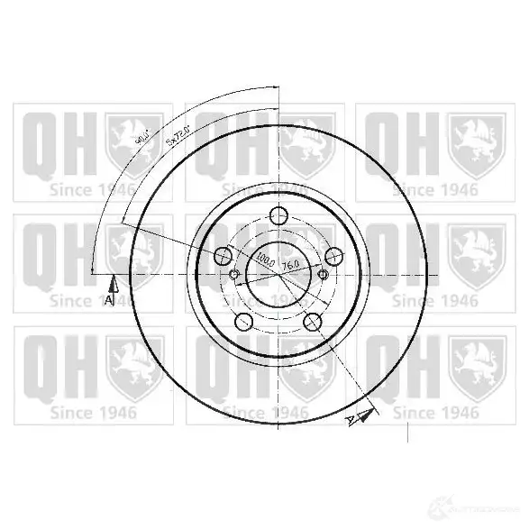 Тормозной диск QUINTON HAZELL EU0C VB bdc4608 5016593604056 646782 - Изображение 1