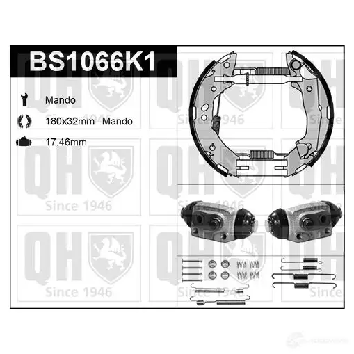 Барабанные тормозные колодки, комплект QUINTON HAZELL H GUC0ZY bs1066k1 651524 5050438349450