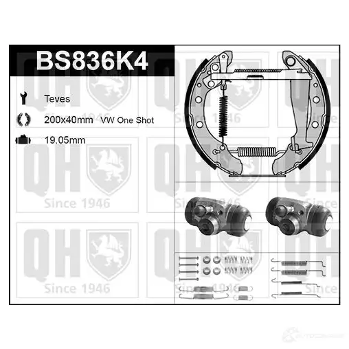 Барабанные тормозные колодки, комплект QUINTON HAZELL 5050438350005 B LIRG 652007 bs836k4
