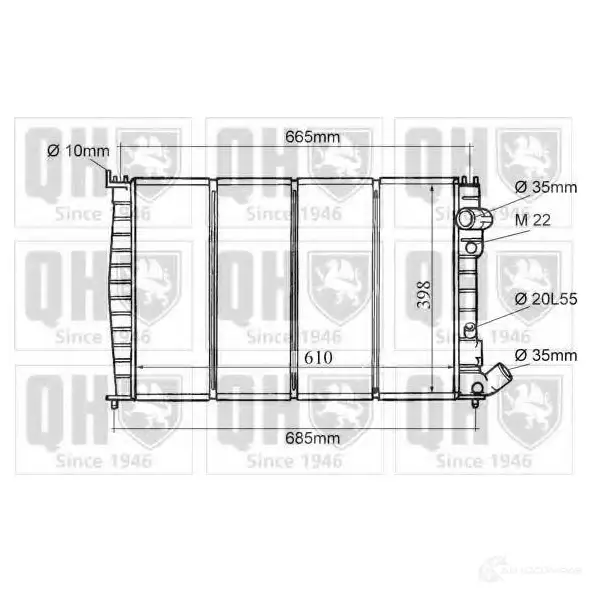 Радиатор охлаждения двигателя QUINTON HAZELL 669824 1YIWX R 5016593368170 qer1035 изображение 0