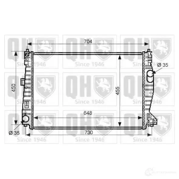 Радиатор охлаждения двигателя QUINTON HAZELL 0SN 0TQL 670987 5050438133660 qer2377