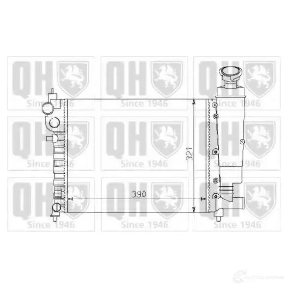 Радиатор охлаждения двигателя QUINTON HAZELL qer1265 669995 5016593370234 A8 0SZ изображение 0