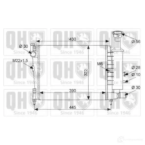 Радиатор охлаждения двигателя QUINTON HAZELL H5TGV 1 669829 qer1040 5016593368224