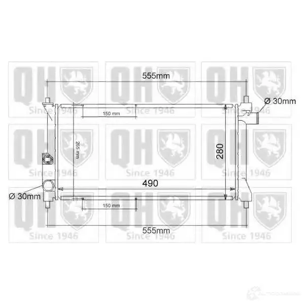 Радиатор охлаждения двигателя QUINTON HAZELL 669805 5016593367968 qer1012 6 J3AXZ