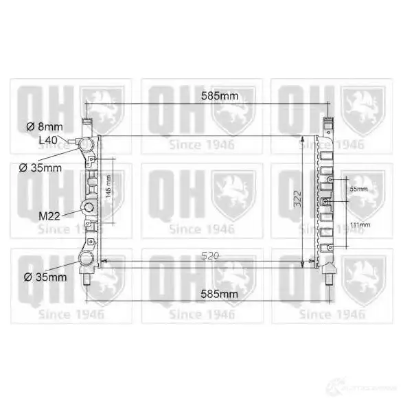 Радиатор охлаждения двигателя QUINTON HAZELL 5016593368729 PK DFE qer1096 669865