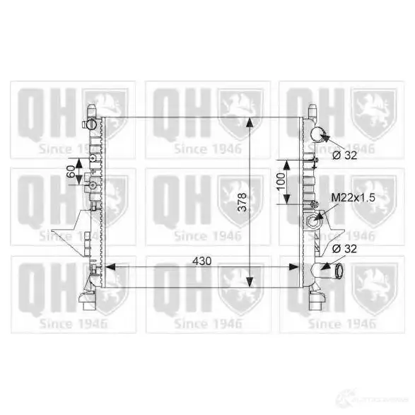 Радиатор охлаждения двигателя QUINTON HAZELL 5016593552142 UYL7V7 6 qer1718 670387