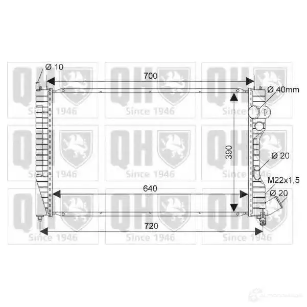 Радиатор охлаждения двигателя QUINTON HAZELL 669823 5016593368156 qer1033 Q0W 8V2