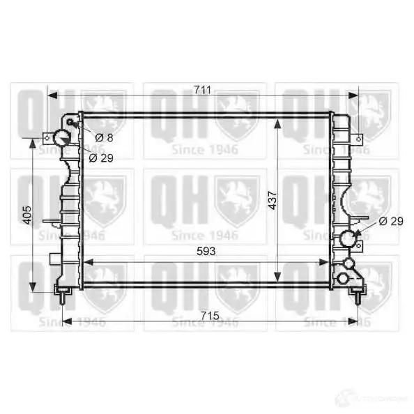 Радиатор охлаждения двигателя QUINTON HAZELL 671031 qer2421 5050438134100 X9KIG M3