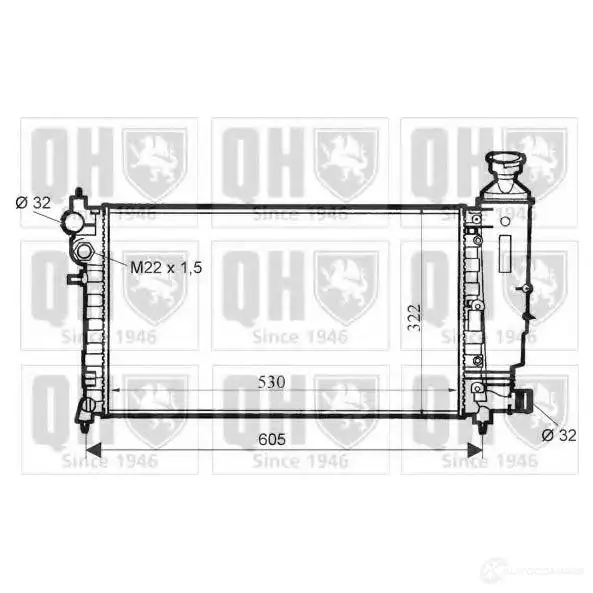 Радиатор охлаждения двигателя QUINTON HAZELL 670228 LI EA4 5016593397712 qer1532