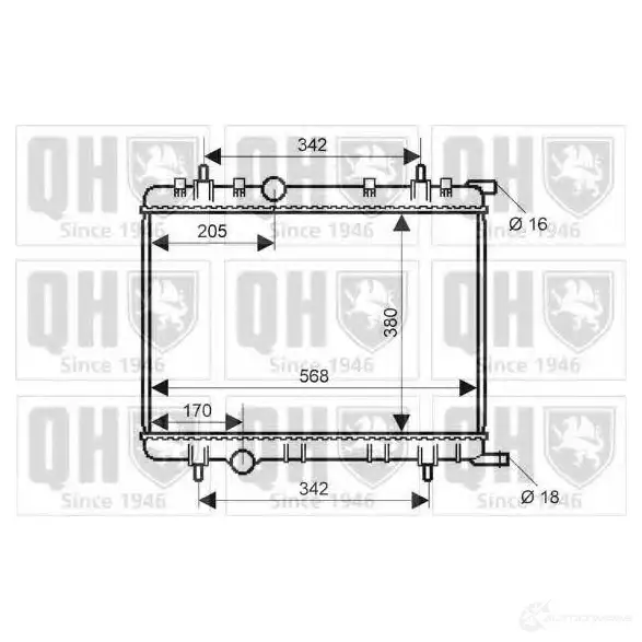 Радиатор охлаждения двигателя QUINTON HAZELL 5050438008005 670898 qer2288 L DDR0